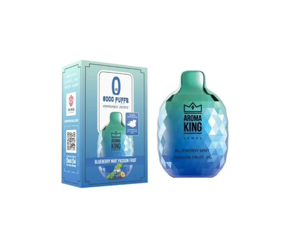 Безникотиновый одноразовый Pod Aroma King Jewel 8000 650 mAh Blueberry Mint 0% (Черника с мятой)